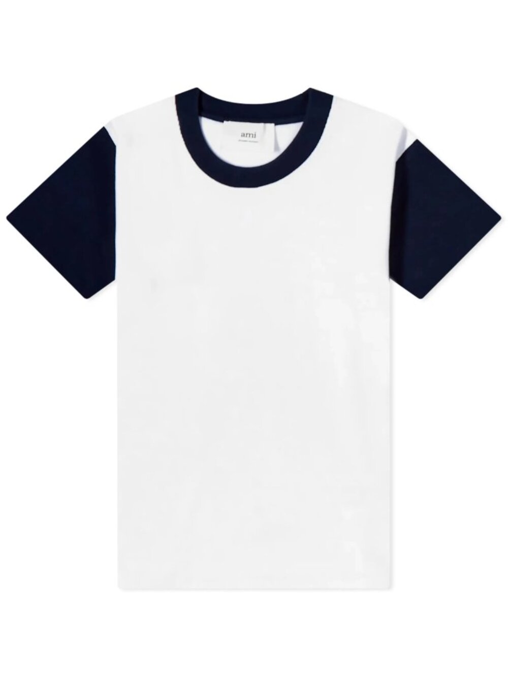 AMI Paris AMI Bicolour ADC T-Shirt White/Nautic Blue Size S